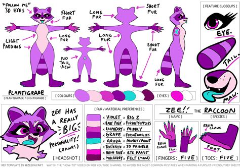 fursona sheet|free fursona reference sheet.